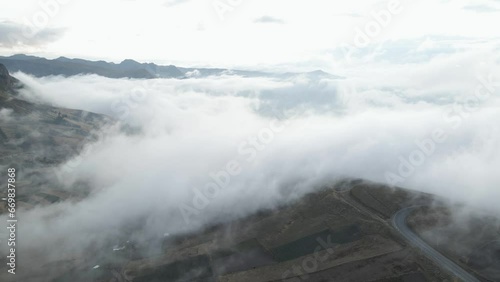 clouds in the Andes mountain range