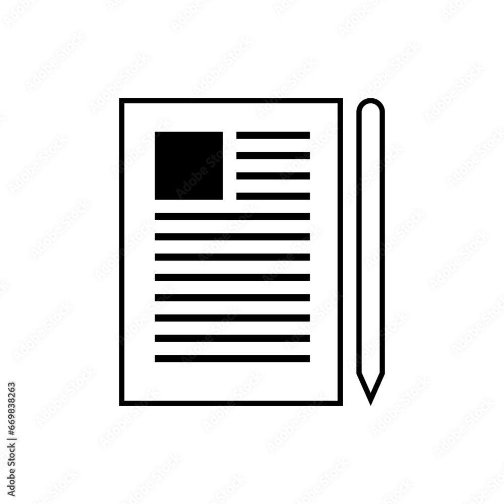 Article Icon. Paper, Report. Essay, Journalistic Symbol. Article Icon. Paper, Report. Essay, Journalistic Symbol.