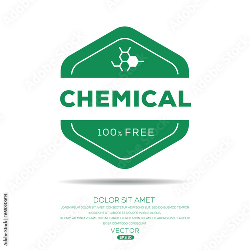 (Chemical free) label sign, vector illustration.