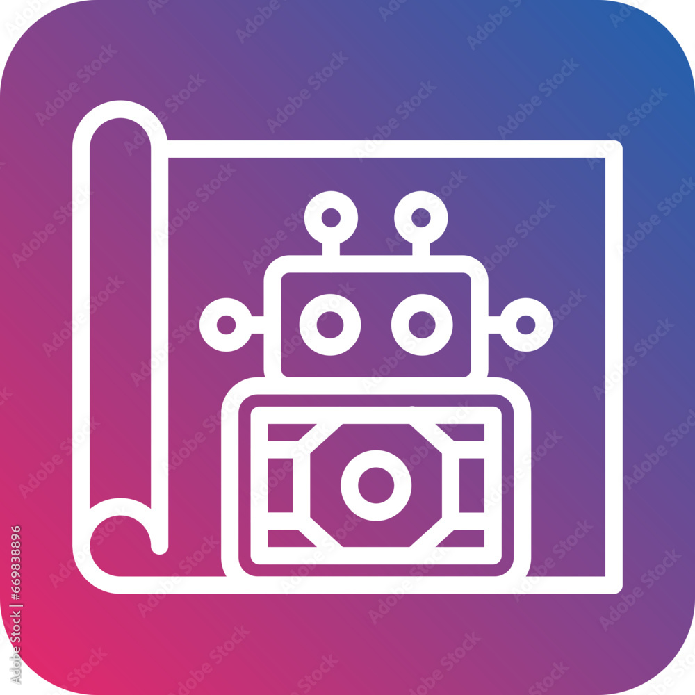 Vector Design Robot Blueprint Icon Style Vector Design Robot Blueprint Icon Style