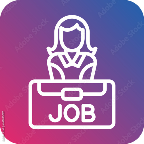 Vector Design Job Candidate Female Icon Style