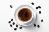 Photo of a delicious cup of freshly brewed coffee with a rich aroma