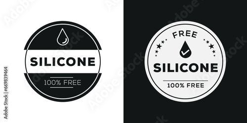(Silicone free) label sign, vector illustration.