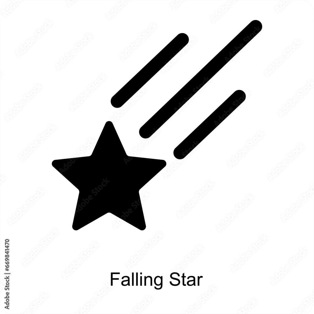 Falling Star and meteor icon concept Falling Star and meteor icon concept