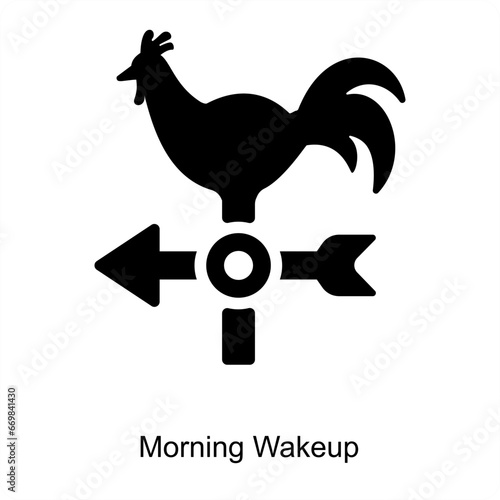 Morning Wakeup and morning icon concept