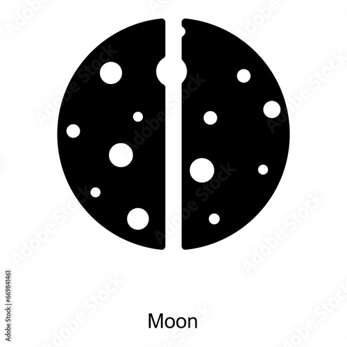 Moon and astronomy icon concept