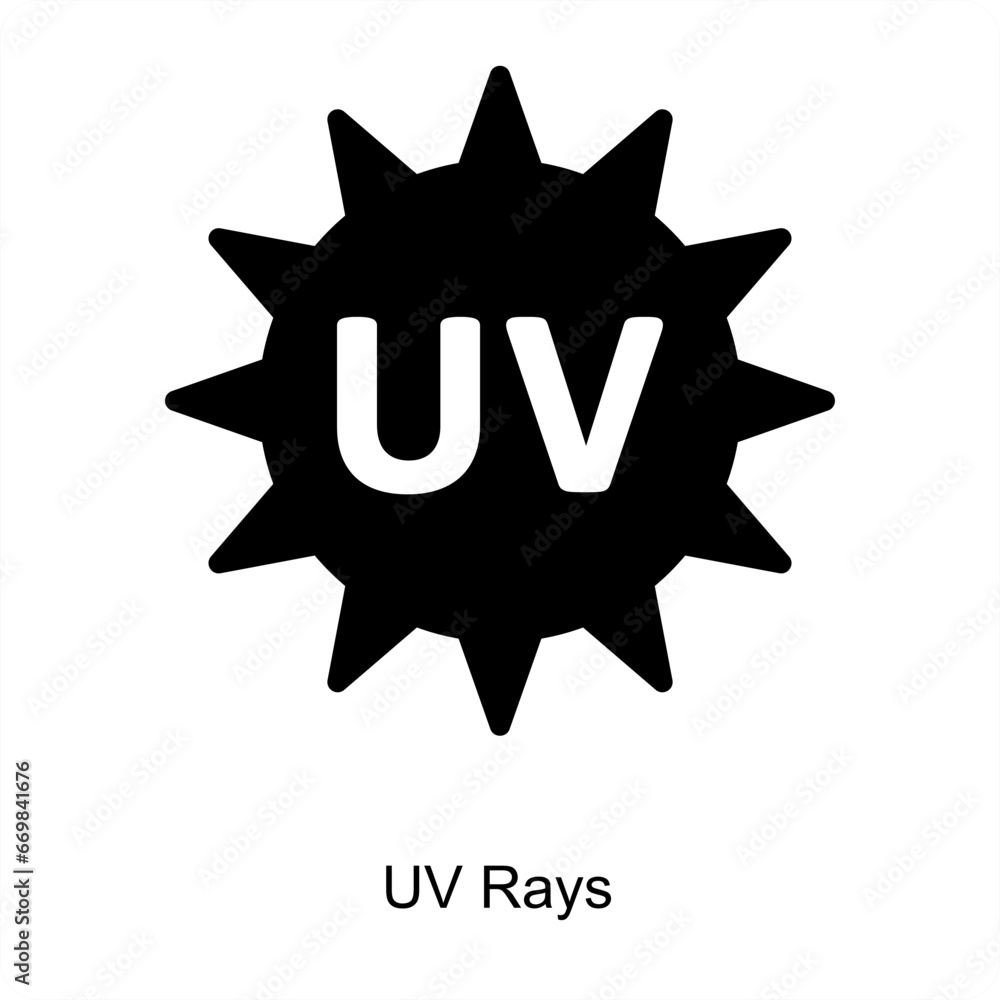 UV Rays and Ultraviolet radiation icon concept UV Rays and Ultraviolet radiation icon concept