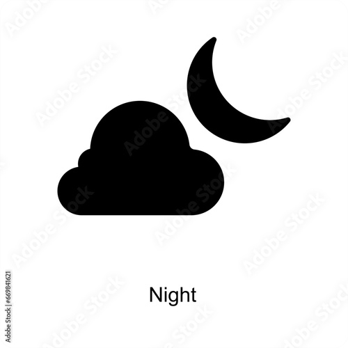 Night and weather icon concept
