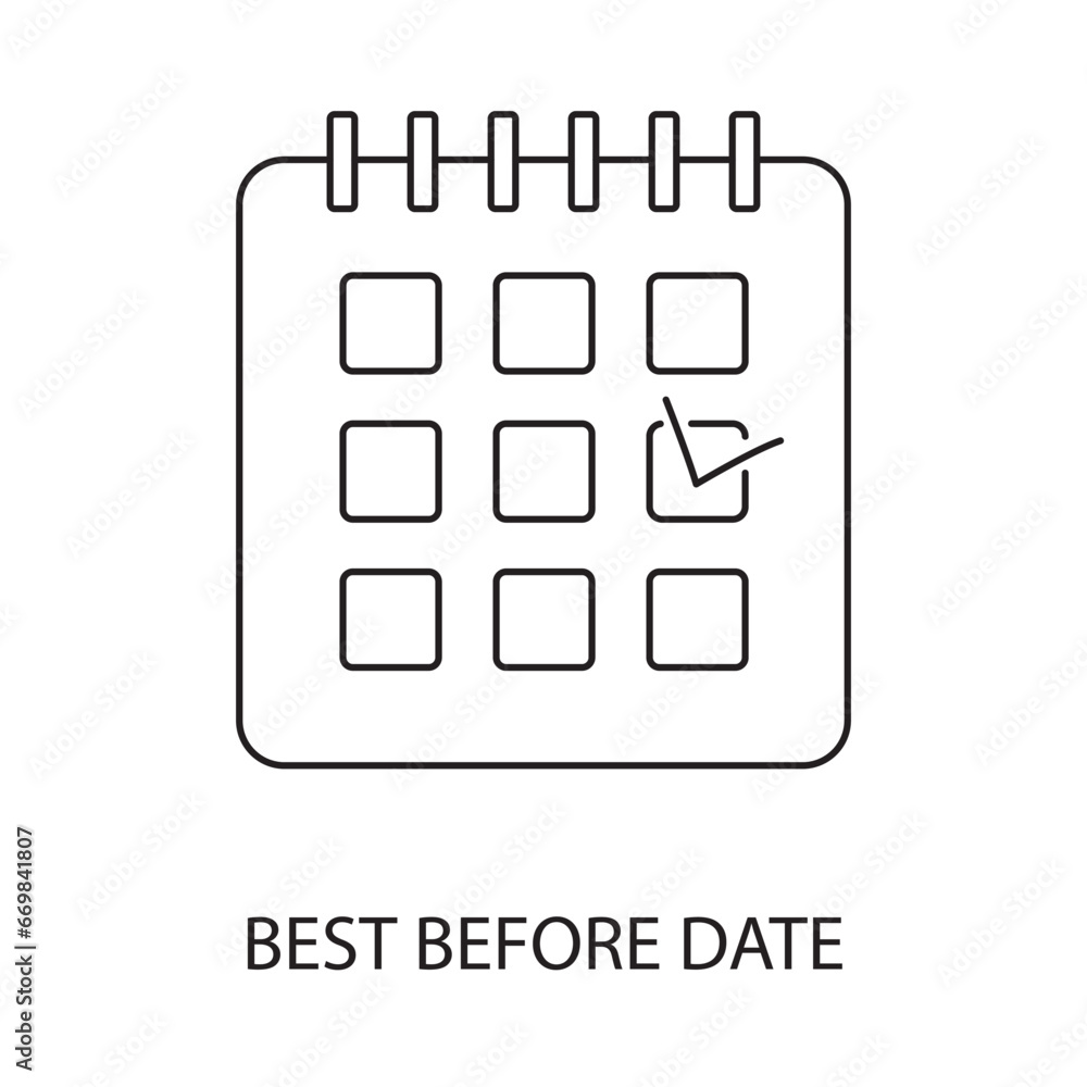 Expiration date line vector for food packaging, calendar illustration Expiration date line vector for food packaging, calendar illustration