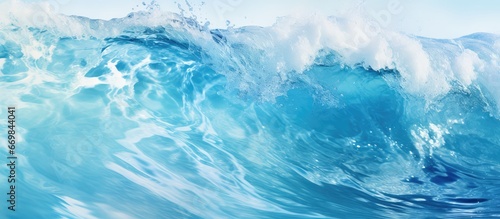 Blue sea with white wave background