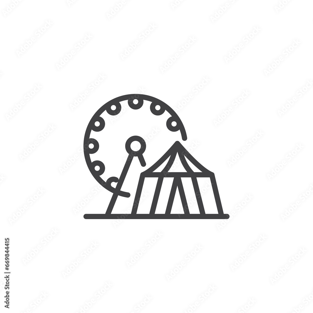 Amusement Park line icon Amusement Park line icon