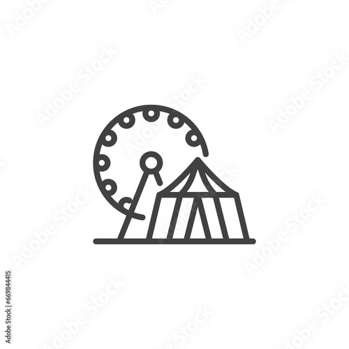 Amusement Park line icon