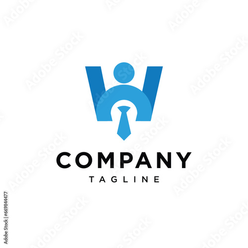 Letter W Worker logo icon vector template.eps