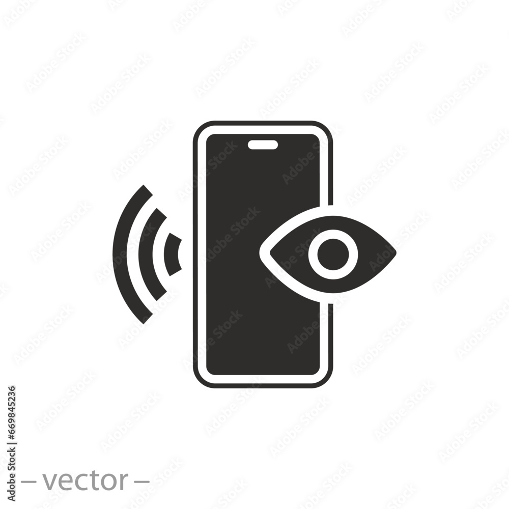 frequency phone display icon, screen refresh rate, flat symbol - editable stroke vector illustration frequency phone display icon, screen refresh rate, flat symbol - editable stroke vector illustration