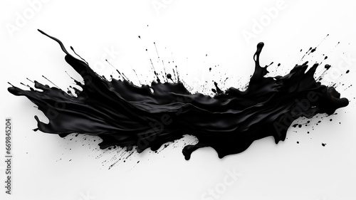 black liquid splash isolated on white background