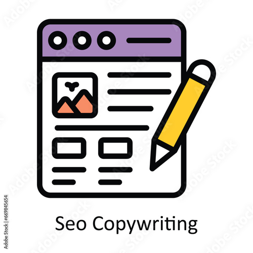 Seo Copywriting vector Filled outline Design illustration. Symbol on White background EPS 10 File 