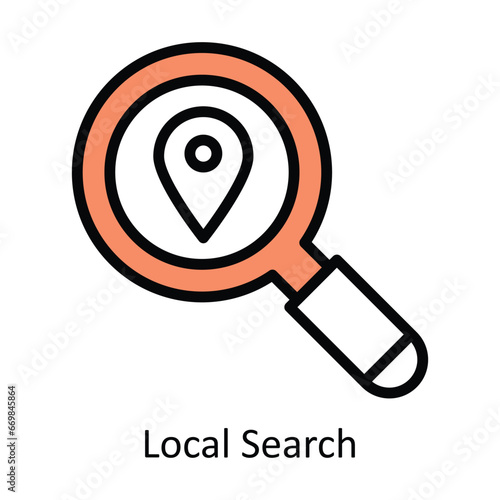 Local Search vector Filled outline Design illustration. Symbol on White background EPS 10 File 