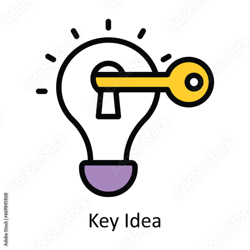 Key Idea vector Filled outline Design illustration. Symbol on White background EPS 10 File 