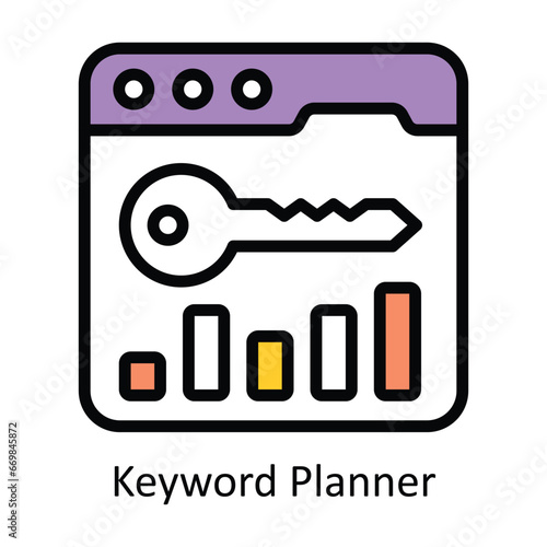 Keyword Planner vector Filled outline Design illustration. Symbol on White background EPS 10 File 