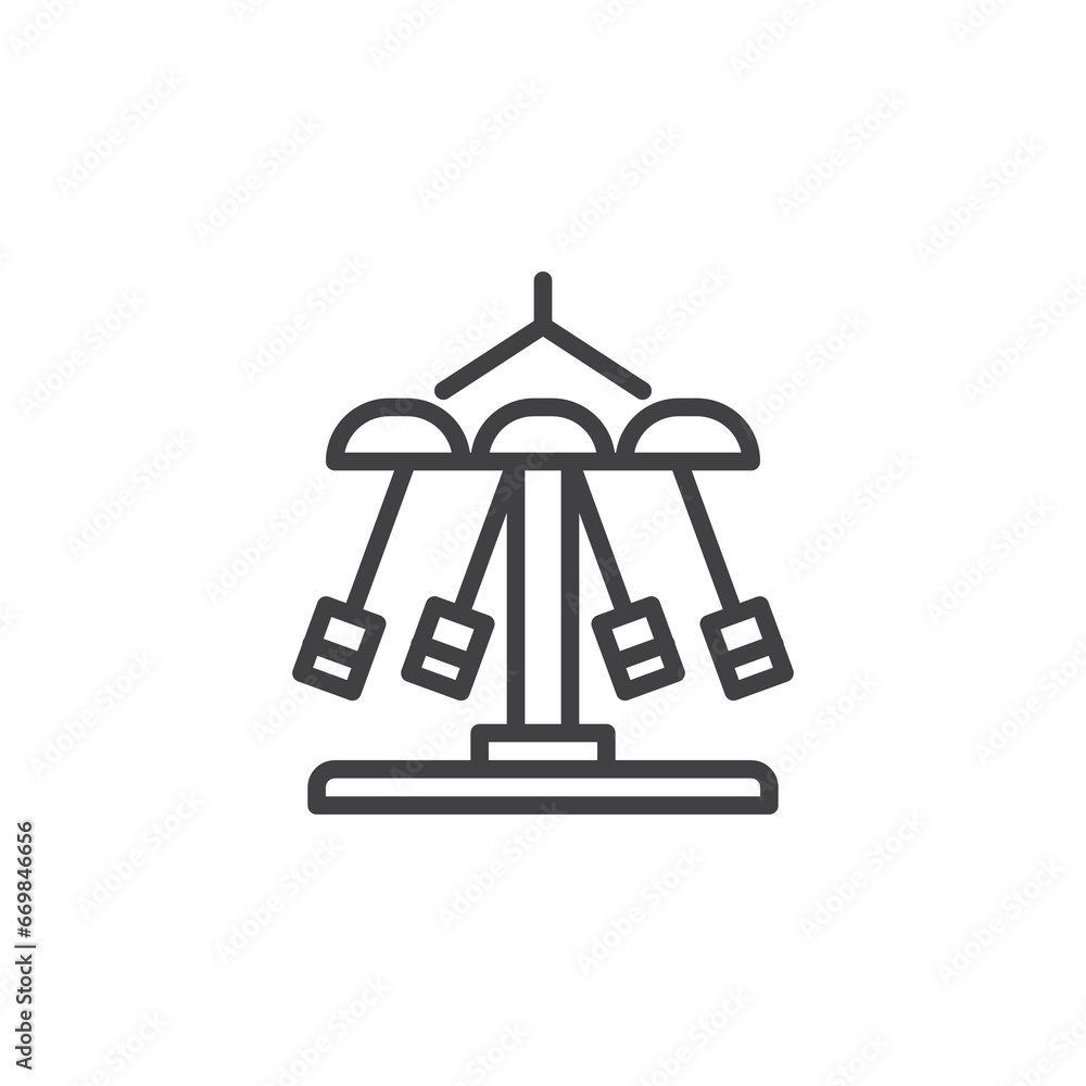 Amusement Park Carousel line icon Amusement Park Carousel line icon