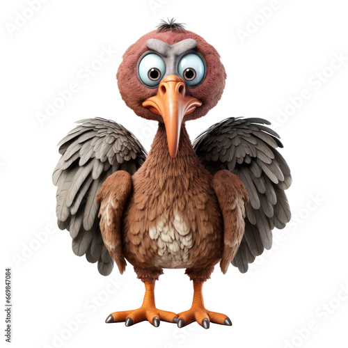 Funny turkey, a cartoon turkey. Thanksgiving bird animal cartoon. smiling turkey. PNG. isolated on transparent background