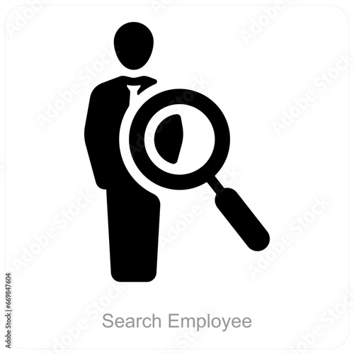 Search Employee and search icon concept