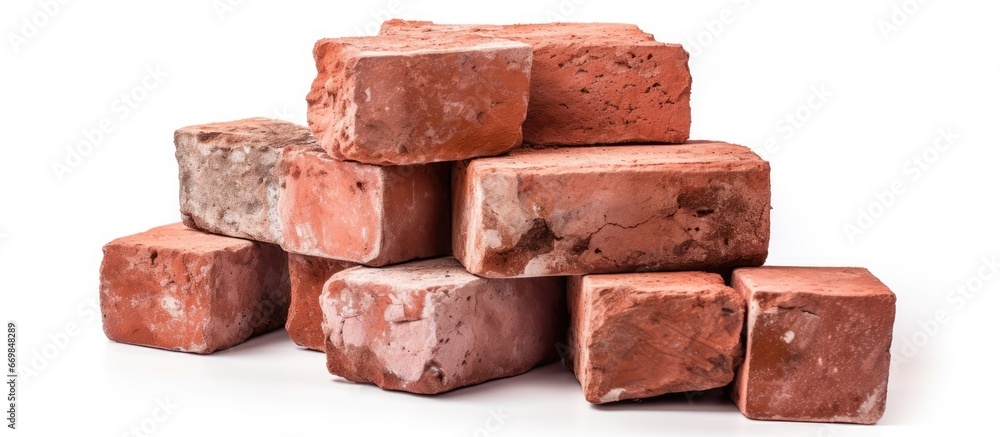 Pile of antique reddish blocks standing alone Pile of antique reddish blocks standing alone