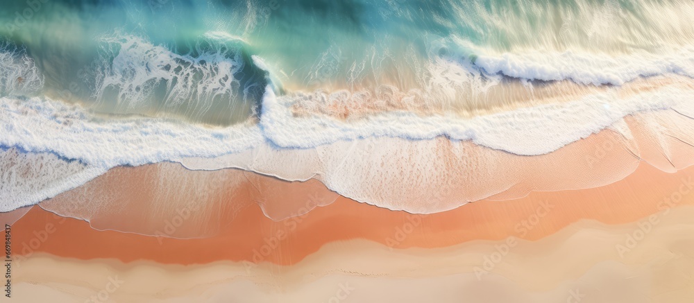 High quality photo of abstract sandy landscape on a beach at sunset seen from a top point of view