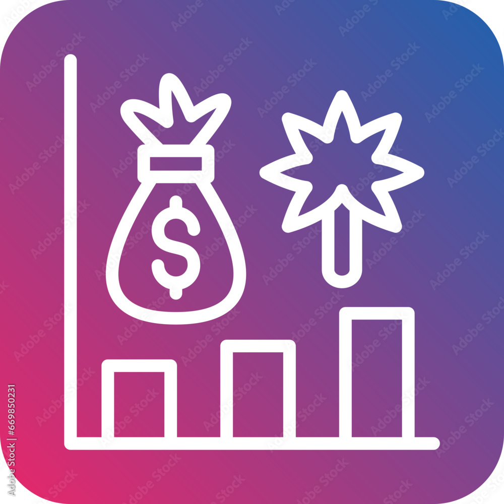 Marijuana Stocks Icon Style Marijuana Stocks Icon Style