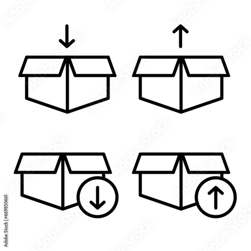 vector inbox and outbox icon for design assets