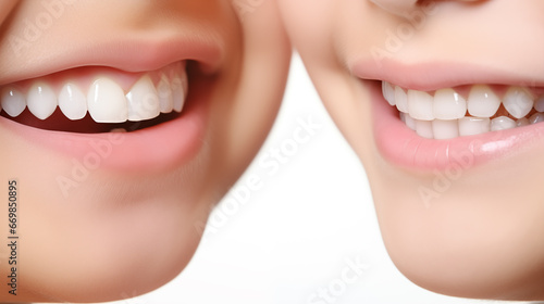 Close-up of beautiful female teeth.
