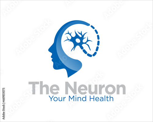 neuron head care logo for medical and health consult