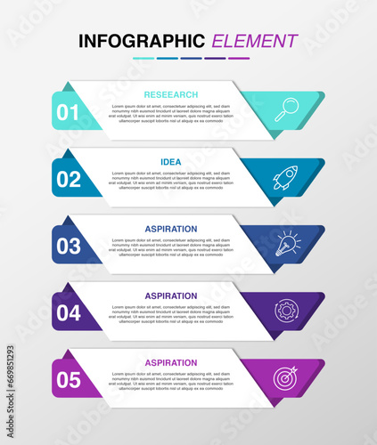 Presentation business infographic template with 5 options, Infographics Template.