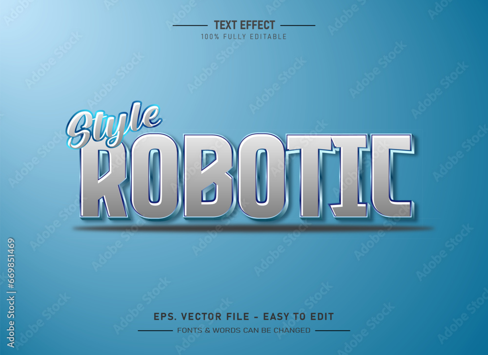 Robotic 3d editable text effect