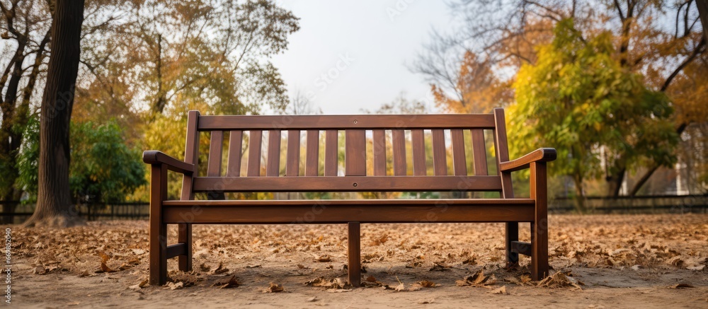 Park bench with unique perspective Park bench with unique perspective