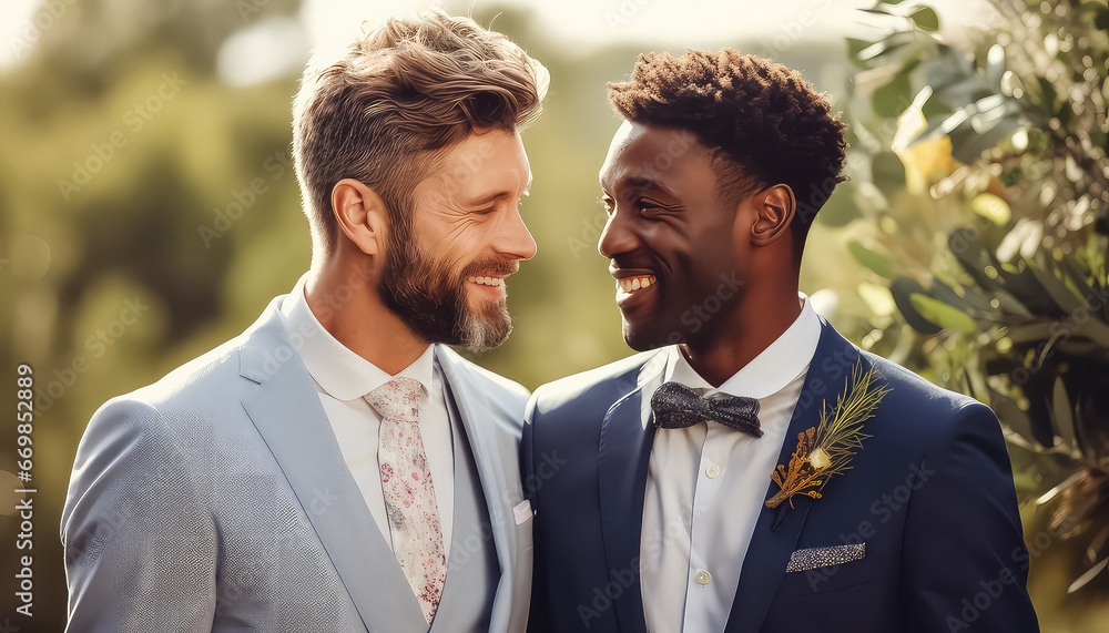 Two happy gay men, valentine's day concept Two happy gay men, valentine's day concept