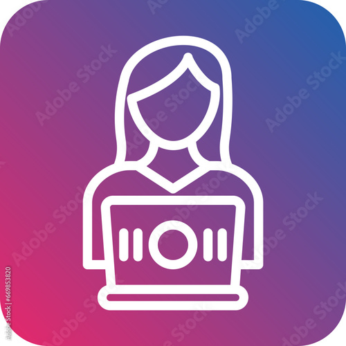 Female Blogger Icon Style