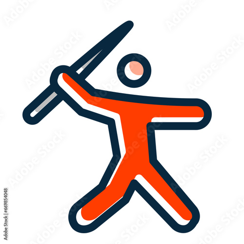 Javelin Vector Thick Line Filled Colors Icon Design Vector Thick Line Filled Colors Icon Design Vector Thick Line Filled Colors Icon Design