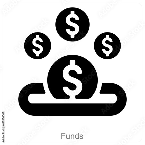 Funds and money icon concept