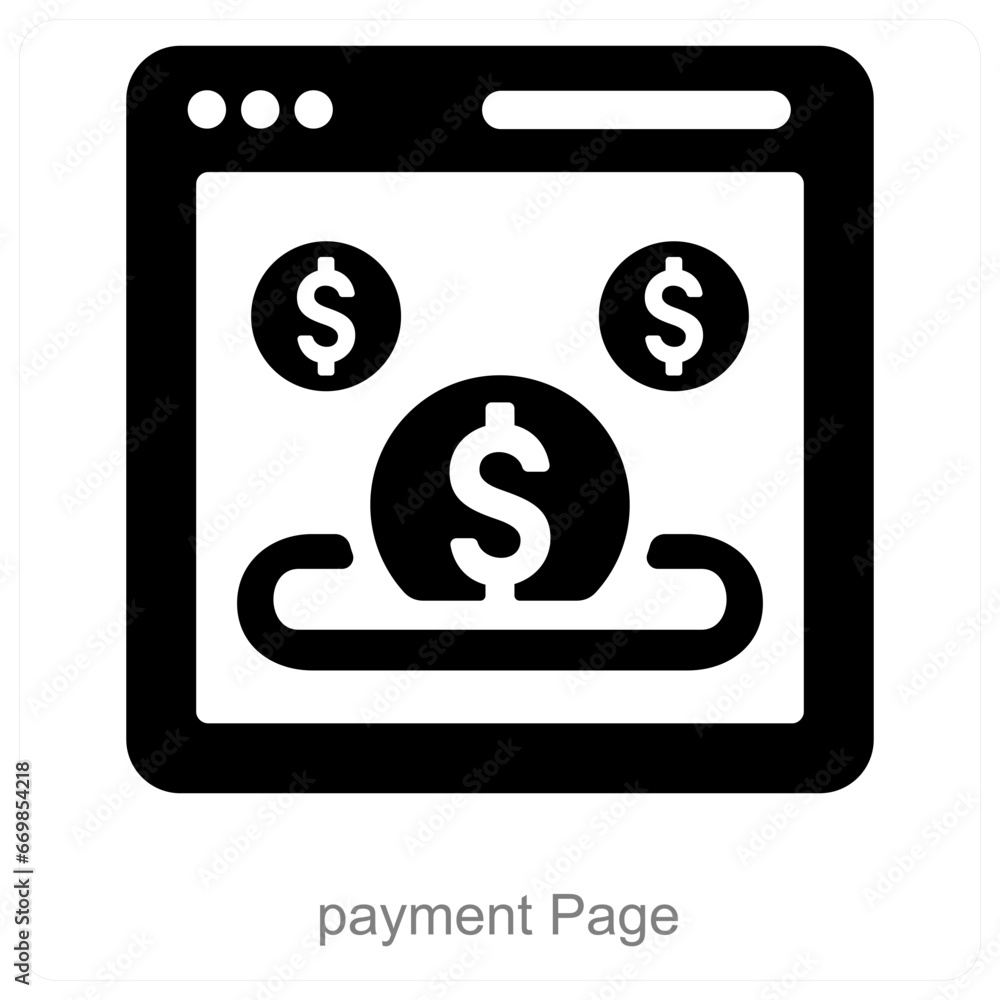 Payment Page and Digital Payement icon concept Payment Page and Digital Payement icon concept