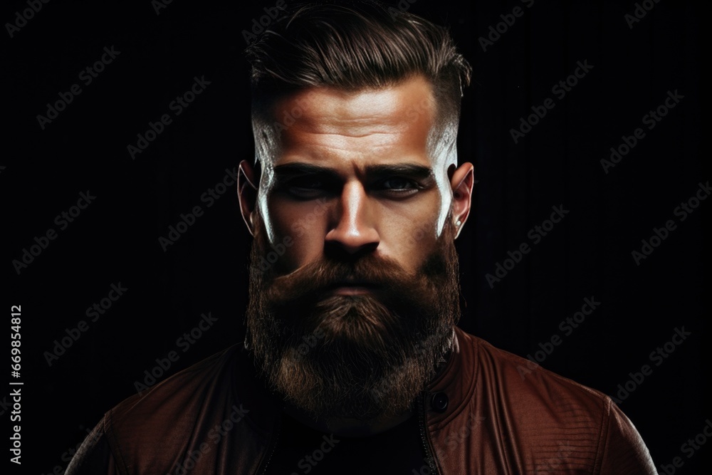 Portrait of a young man with a beautiful, thick beard. Hipster style Portrait of a young man with a beautiful, thick beard. Hipster style