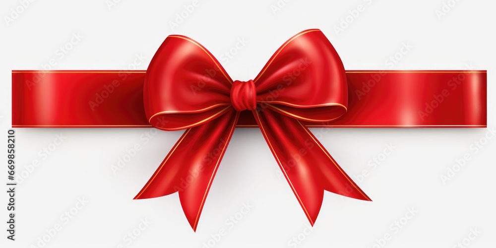 A red ribbon with a bow on a clean white background. Perfect for adding a touch of elegance and celebration to any design project. A red ribbon with a bow on a clean white background. Perfect for adding a touch of elegance and celebration to any design project.