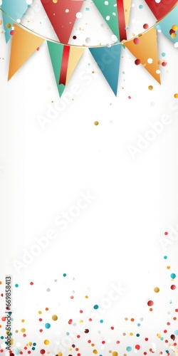 A vibrant party background filled with colorful flags and confetti. Perfect for celebrating special occasions and adding a festive touch to any design or event.