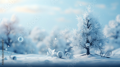 Christmas tree ornament view white background, vector christmas illustration © H Art