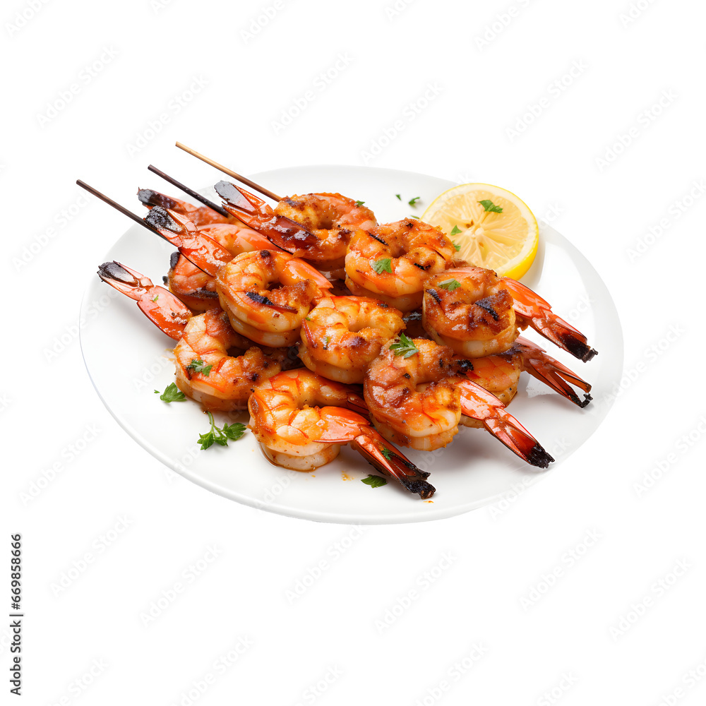 Delicious Grilled Shrimp Skewers isolated png