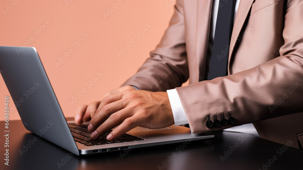 Successful young man student freelancer working remotely, e-learning e-commerce online Successful young man student freelancer working remotely, e-learning e-commerce online