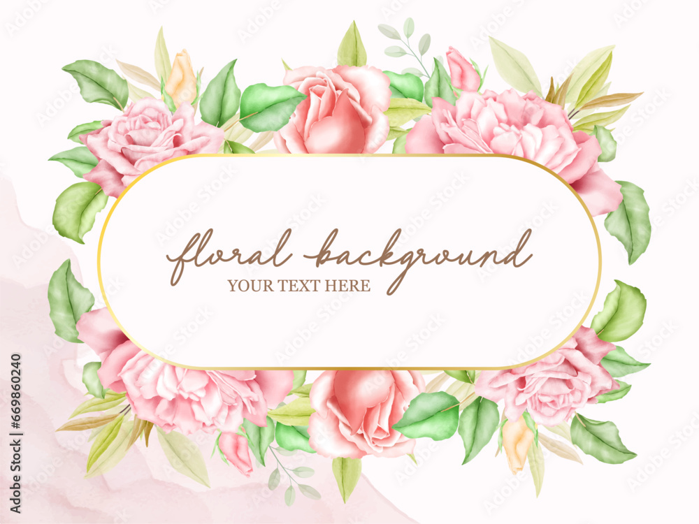 Floral Watercolor Banner Template Design