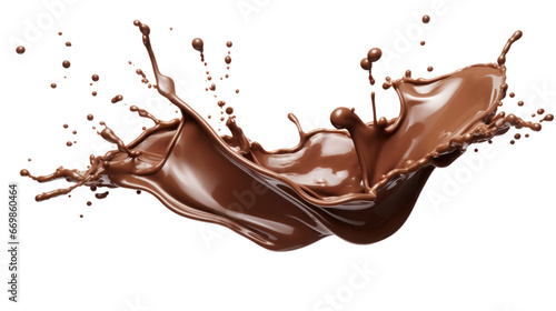chocolate splashing on the transparent background