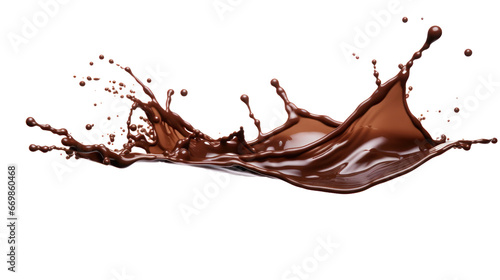 chocolate splashing on the transparent background