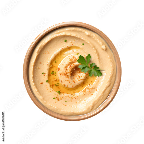 Ceramic Bowl of Hummus Isolated PNG